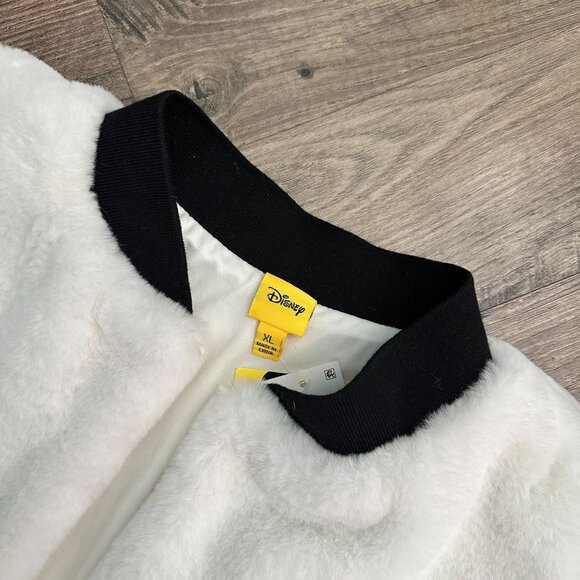 Disney Mickey Mouse 90th Anniversary Faux Fur White Bomber Jacket XL - Picture 6 of 9